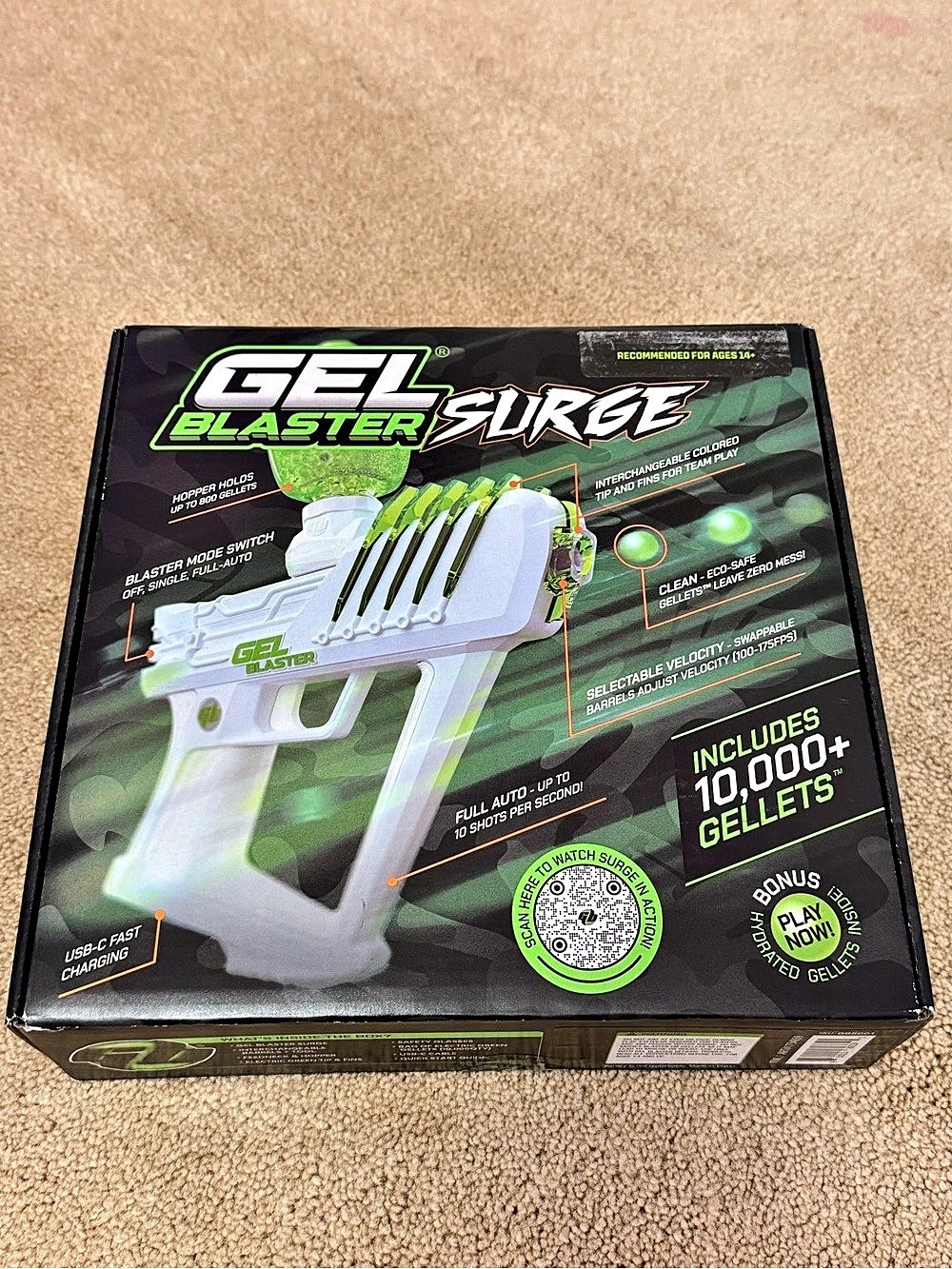 Gel Blaster Surge Toy Green & White - NWT